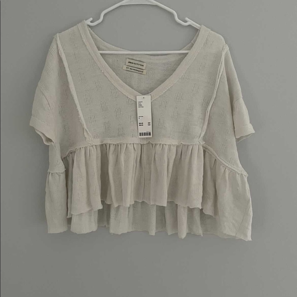 Urban outfitters cropped ruffle shirt